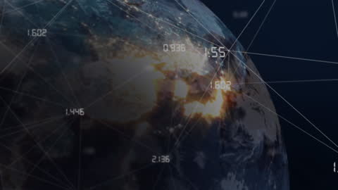 Global Network Concept with Digital Connections Over Earth