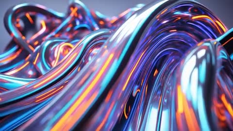 Reflective Neon Tubes Creating Futuristic Abstract Design