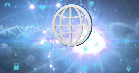 Digital Cloud with Global Connectivity and Technology Icons - Download Free Stock Images Pikwizard.com