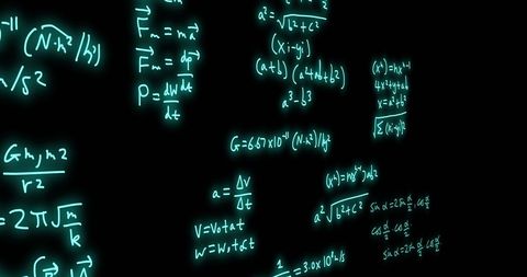 Digital Display of Mathematical Formulae on Black Background - Download Free Stock Images Pikwizard.com