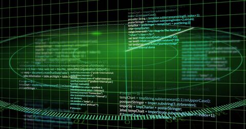 futuristic data processing interface with computer code overlay - Download Free Stock Images Pikwizard.com
