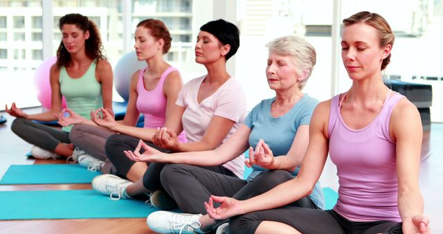 Group of Diverse Women Practicing Yoga in Fitness Studio - Download Free Stock Images Pikwizard.com