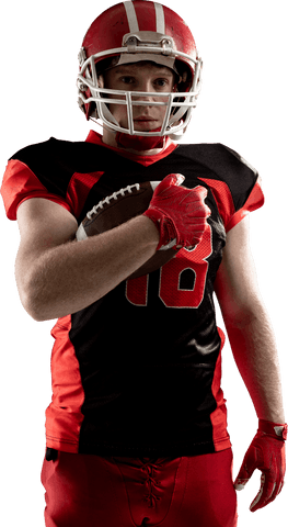 Transparent Young Football Player in Helmet Holding Ball - Download Free Stock Videos Pikwizard.com