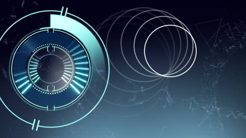 Digital Scope and Circles Over Networking Background