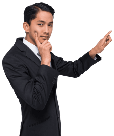 Transparent Businessman Pointing Confidently - Download Free Stock Videos Pikwizard.com