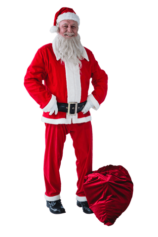 Transparent Santa Claus Standing with Red Christmas Bag - Download Free Stock Videos Pikwizard.com