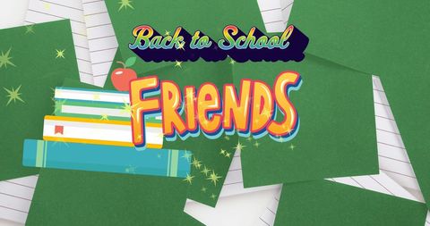 Back to school concept with falling notebooks and text