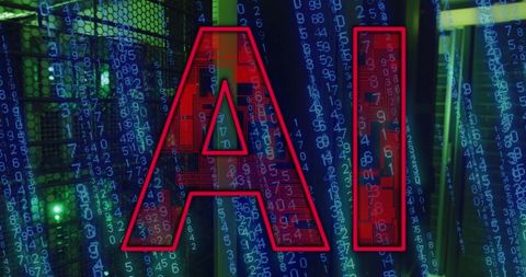 AI Text Overlays Server Data Processing Visual - Download Free Stock Images Pikwizard.com