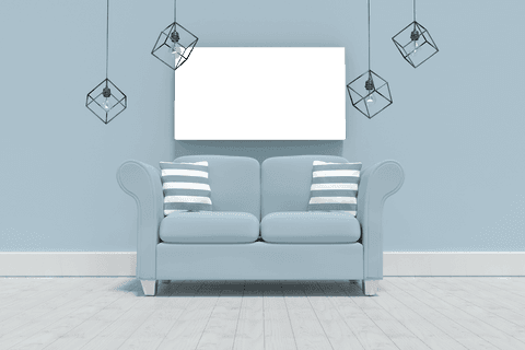 stylish transparent interior with gray sofa and cushions - Download Free Stock Videos Pikwizard.com