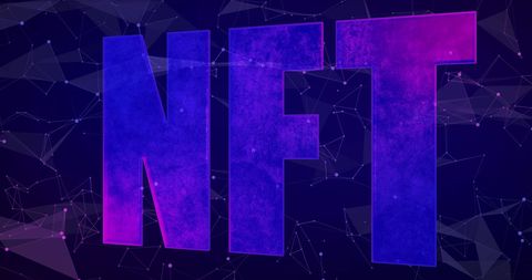 Digital Futuristic NFT Concept on Abstract Violet Background - Download Free Stock Images Pikwizard.com
