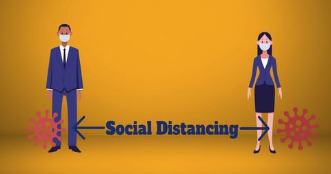 People Practicing Social Distancing with COVID-19 Icons - Download Free Stock Images Pikwizard.com