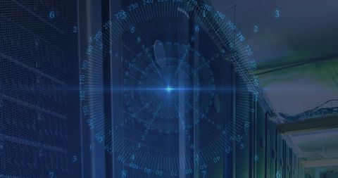 Futuristic Cyber Security in Server Room with Digital Interface - Download Free Stock Images Pikwizard.com