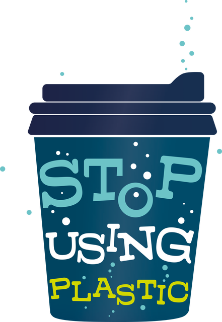 Stop Using Plastic: Blue Takeaway Cup Illustration Transparent Background - Download Free Stock Videos Pikwizard.com