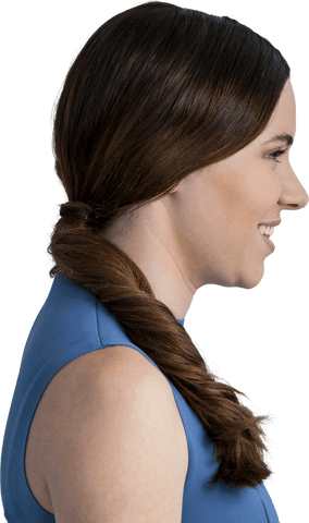 profile view of woman smiling with elegant hairstyle, isolated, transparent background - Download Free Stock Videos Pikwizard.com