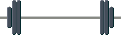 Flat Design Dark Gray Barbell on Transparent Background