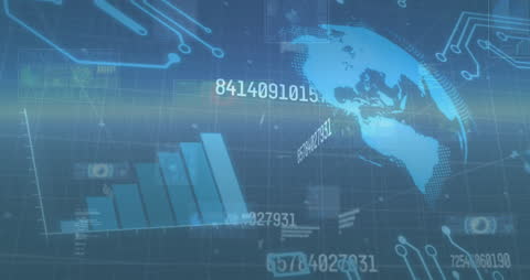 Digital Data World Animation Concept