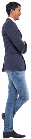 Transparent Businessman Smiling in Casual Attire and Arms Crossed - Download Free Stock Videos Pikwizard.com