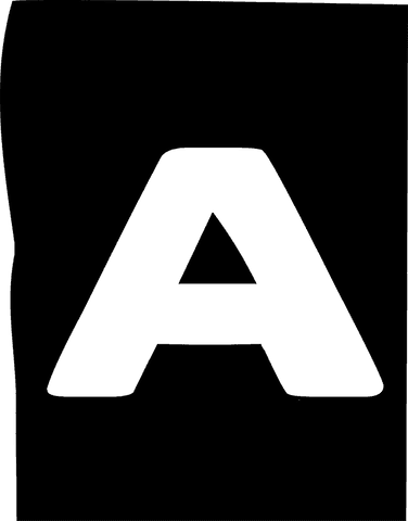 Minimalistic blue-gray uppercase a with transparent background