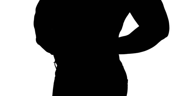 Silhouette of Person with Embossed Waist, Arms on Hips - Download Free Stock Images Pikwizard.com