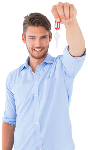 happy man holding house key transparent background - Download Free Stock Videos Pikwizard.com