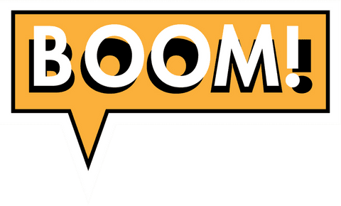Comic boom text speech bubble with transparent background