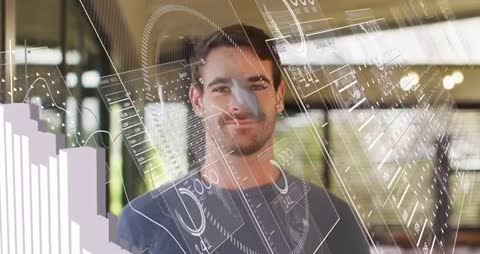 Business Professional Engaging with Augmented Reality Analytics