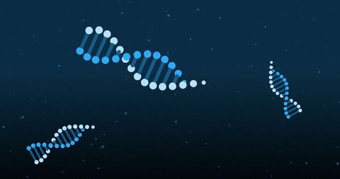 Digital DNA Strands on Blue Abstract Background - Download Free Stock Images Pikwizard.com