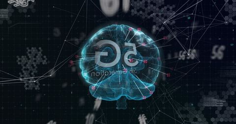 5G Technology Interfaces Concept with Glowing Brain - Download Free Stock Images Pikwizard.com