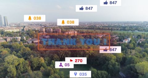 Digital Social Media Landscape Thank You Overlay