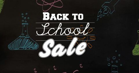 Back to School Sale Announcement with Scientific Icons