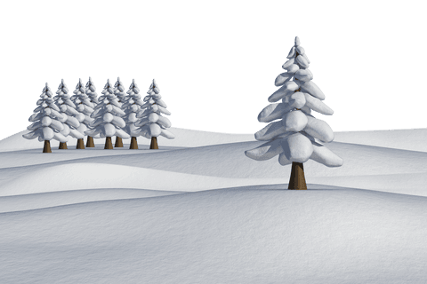 Idyllic winter landscape with transparent snowy trees