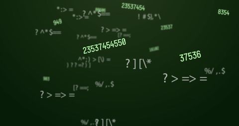 Floating Numbers and Symbols on Digital Green Grid - Download Free Stock Images Pikwizard.com