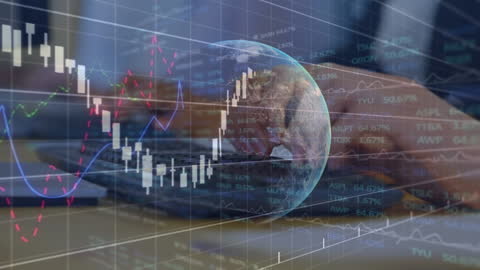 Global Financial Data and Technology Concept with Animated Globe