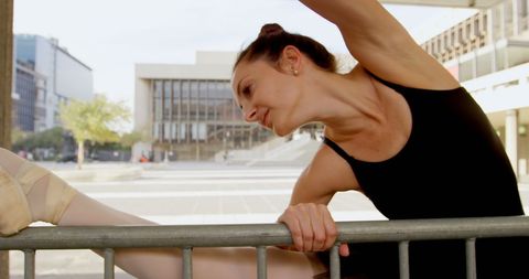 Ballet Routine in Urban Park with Graceful Stretch - Download Free Stock Images Pikwizard.com