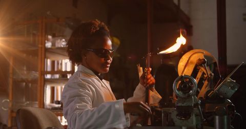 African American Woman Craftsman Working in Workshop - Download Free Stock Images Pikwizard.com
