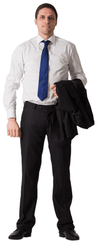 Confident Businessman Standing with Jacket and Tie Transparent Background - Download Free Stock Videos Pikwizard.com
