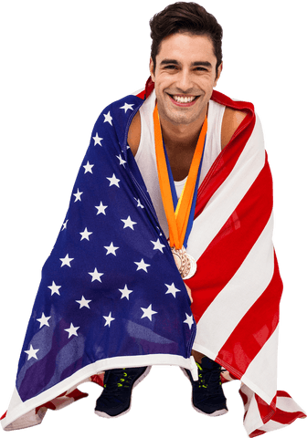 transparent athlete encapsulated with american flag celebrating victory - Download Free Stock Videos Pikwizard.com