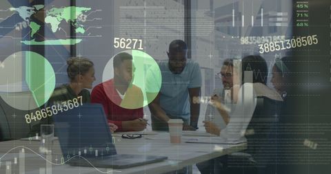 Diverse Team Collaborating in Data-Driven Business Meeting