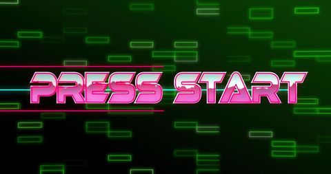 neon press start design gaming technology theme - Download Free Stock Images Pikwizard.com