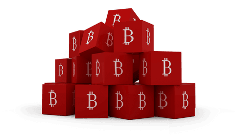 transparent stacked red cubes displaying bitcoin symbol - Download Free Stock Videos Pikwizard.com
