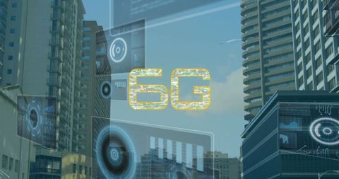 Futuristic 6G Network Integration in Urban Skyline