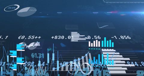 Digital Financial Data and Global Analytics on Blue Background - Download Free Stock Images Pikwizard.com