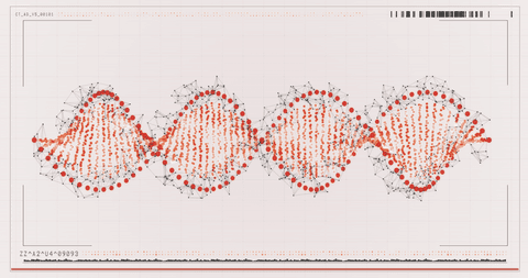 Transparent Panoramic Red DNA Pattern on Grid Screen - Download Free Stock Videos Pikwizard.com
