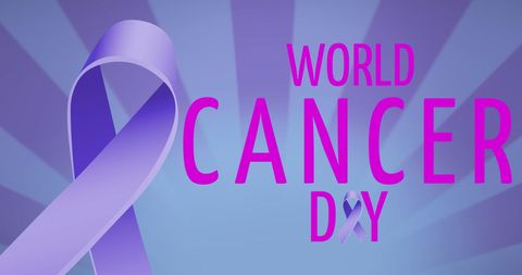 world cancer day awareness ribbon on gradient background - Download Free Stock Images Pikwizard.com