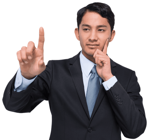 intelligent biracial businessman using virtual interface on transparent background - Download Free Stock Videos Pikwizard.com
