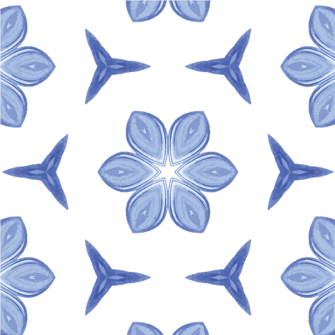 Blue Floral Pattern on Transparent Background for Design Projects - Download Free Stock Videos Pikwizard.com