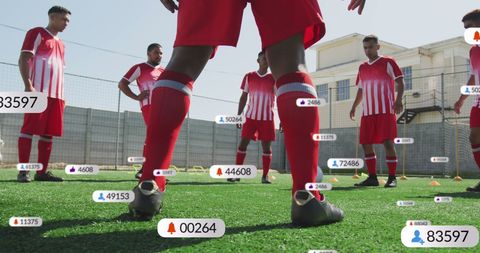 Diverse Soccer Team Training with Social Media Interactions Overlay