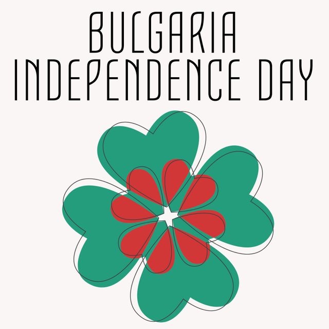 Stylized clover uses Bulgarian flag colors, representing national pride and celebration for Bulgaria Independence Day. Ideal for promoting national unity and cultural festivals, or for social media posts and educational materials celebrating Bulgarian culture.