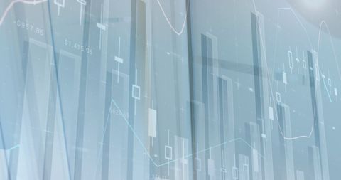 Businessman Opening Door with Financial Charts Overlay