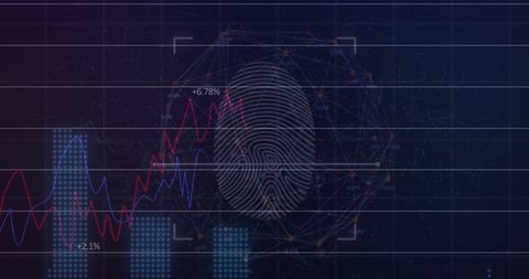 Digital Fingerprint with Data Overlay on Futuristic Interface - Download Free Stock Images Pikwizard.com